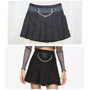 Royal Bones Daang Goodman Chain Pleated Mini Skirt Sz. M Black Goth Vampire Punk